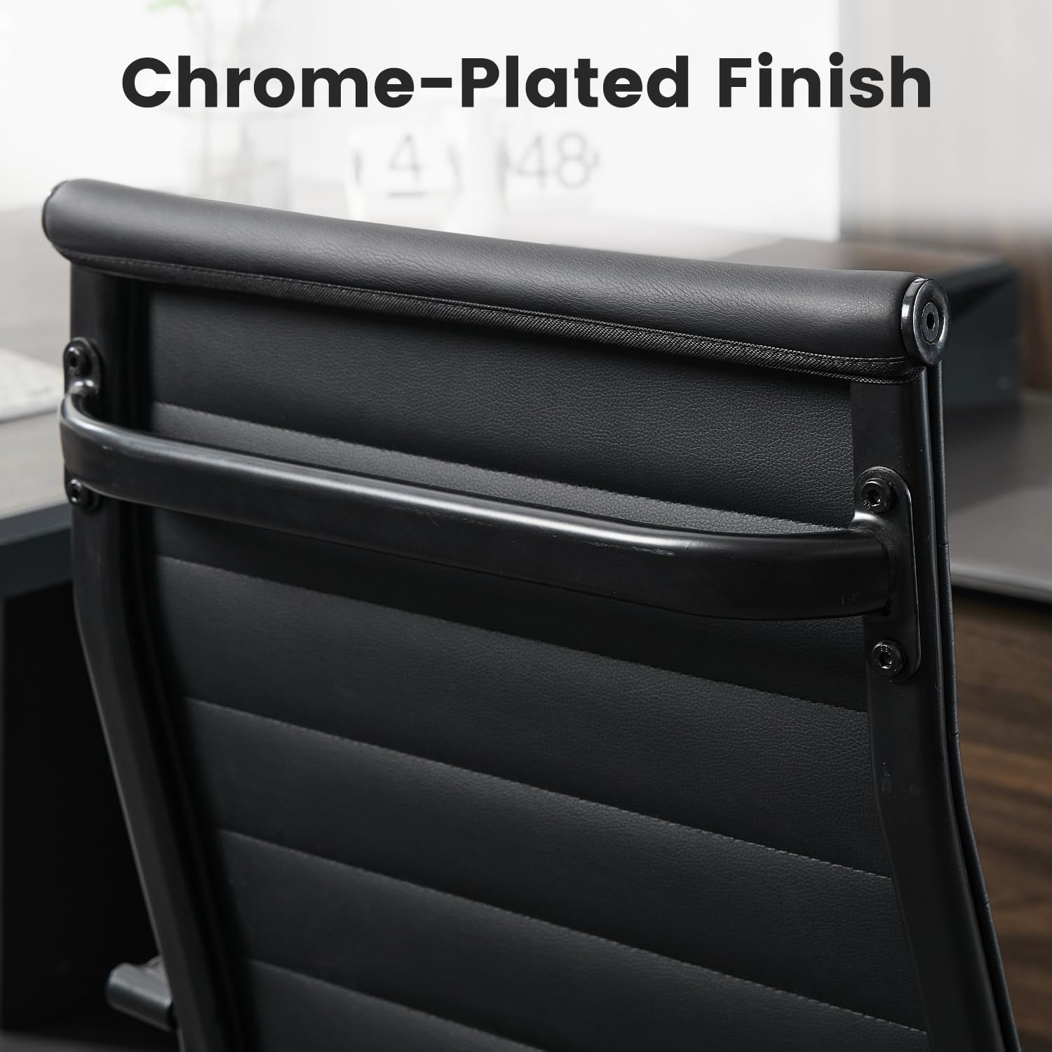 Office Desk Chair Leather, Conference Room Chairs with Wheels, Modern Executive Computer Guest Chairs with Arms.