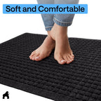 GORILLA GRIP® Ultra Absorbent Front Door Mat Outside Entrance, Traps Dirt and Moisture, HydroABSORB Indoor Outdoor Doormat Holds Up to 1.7 Cups Water, Stain and Fade Resistant Welcome Mat, 29x17 Black