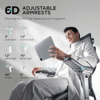 Hbada E3 Pro Ergonomic Office Chair, Big and Tall Office Chair - with 3-Zone Dynamic Lumbar Support, 4D Adjustable Headrest, 6D Adjustable Armrests, Grey