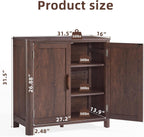 Joaxswe Sideboard Buffet Cabinet with Storage, 31.5" Arc-Shaped Credenza with 2 Doors & Adjustable Shelves, Mid Century Modern Coffee Bar Storage Cabinet for Kitchen, Living Room, Entryway, Walnut