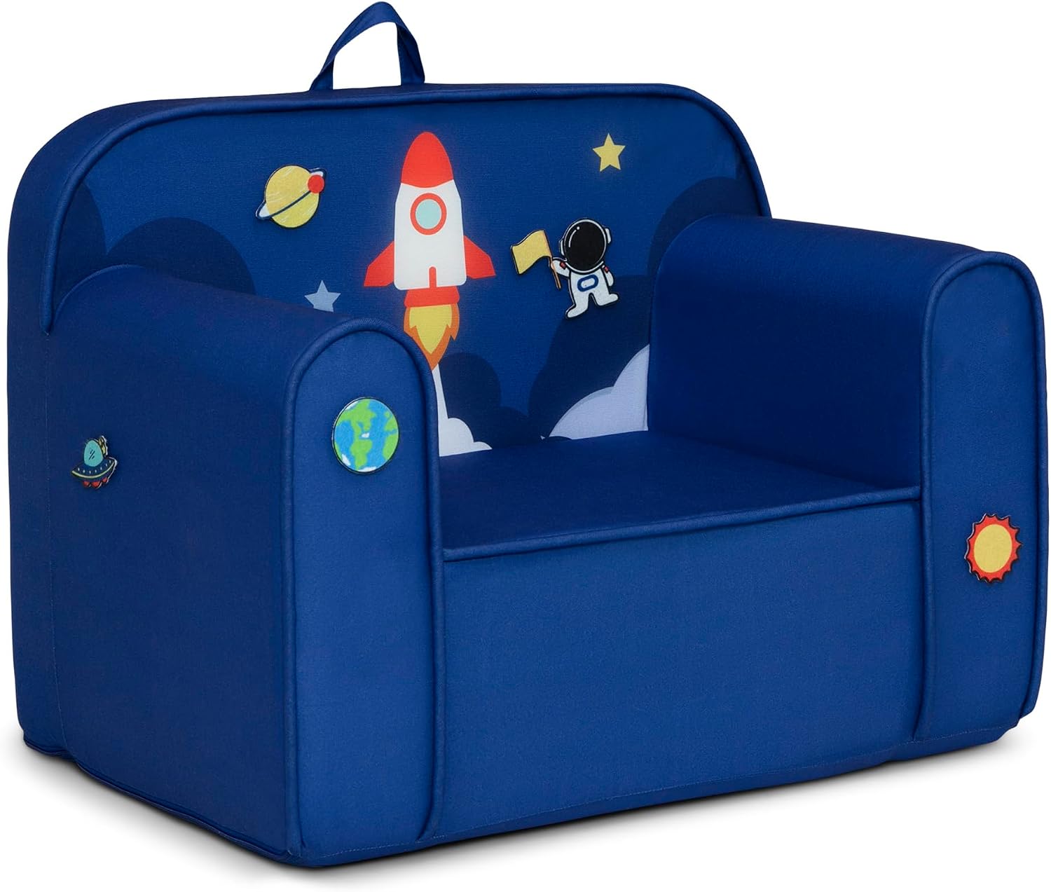Delta Children Mix & Match Cozee Kids Chair with Interchangeable Patches, Space