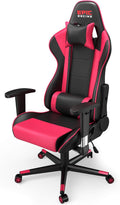 Professional Pink Gaming Chair - Leather Gaming Chair with Adjustable Height and Headrest Support