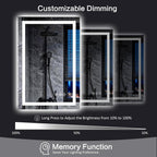 24"x 32" LED Bathroom Mirror with Light, Front and Backlit Controlled, Anti-Fog, 3 Colors Led Mirror, Dimmable, LED Wall Vanity Mirror with Lights, Memory Function, Tempered Glass,ETL Listed