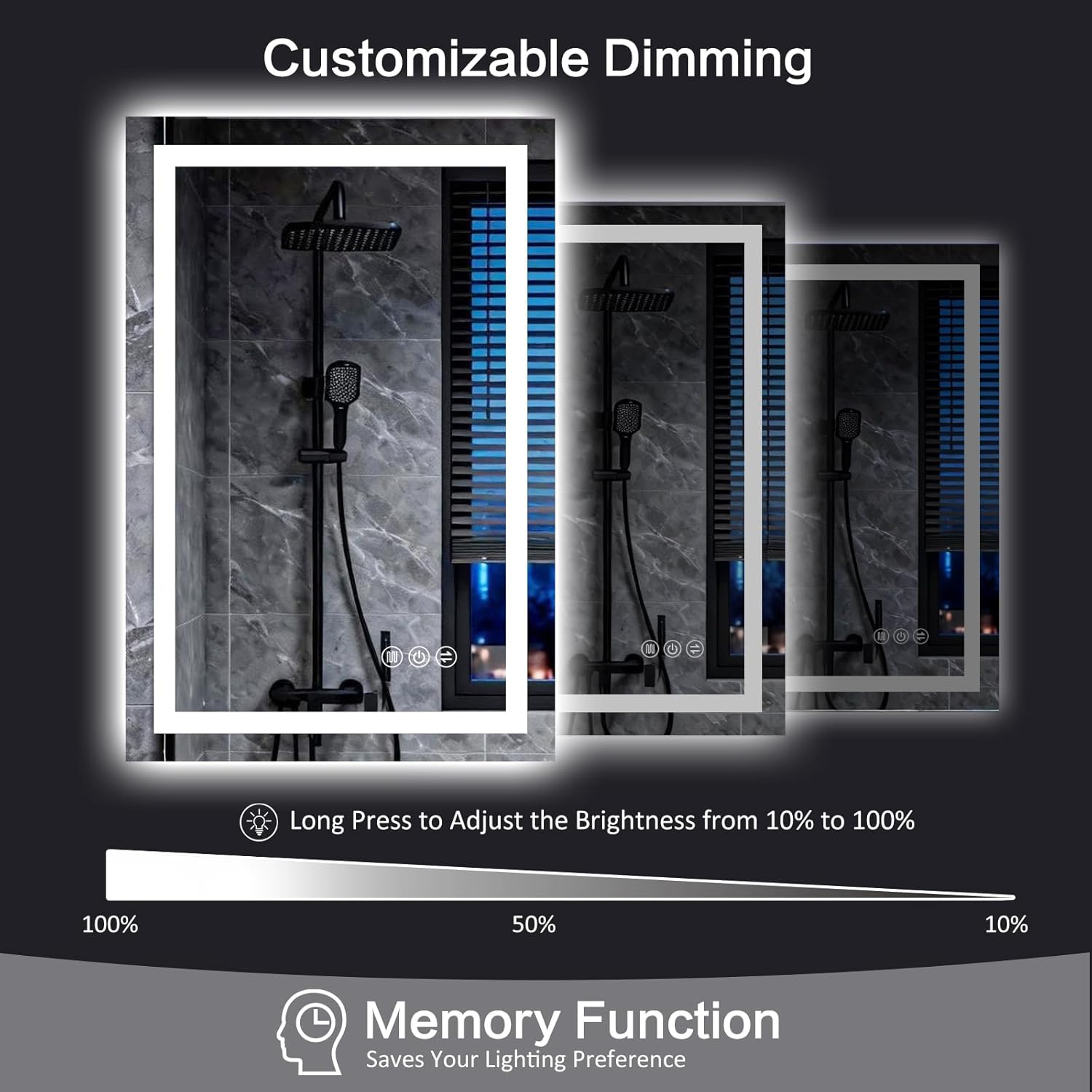 24"x 32" LED Bathroom Mirror with Light, Front and Backlit Controlled, Anti-Fog, 3 Colors Led Mirror, Dimmable, LED Wall Vanity Mirror with Lights, Memory Function, Tempered Glass,ETL Listed