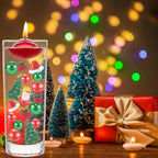 10066Pcs Christmas Vase Filler Decor Set Red Green Beads Santa Hat Christmas Trees Gift Boxes Vase Filler for Home Party Decoration