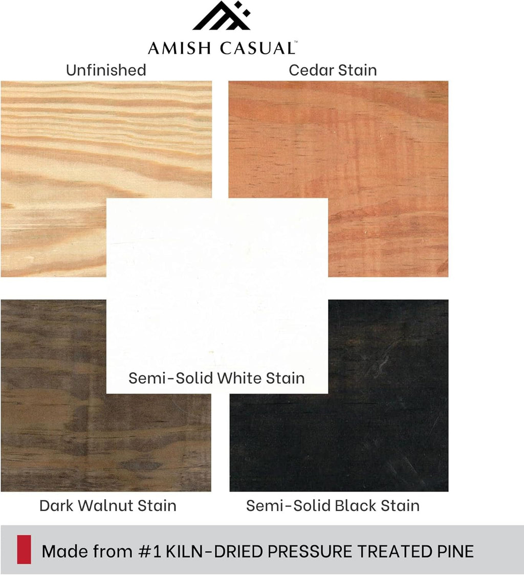 Amish Casual Heavy Duty 800 Lb Roll Back Pressure Treated Double Rocker with Cupholders (Dark Walnut Stain)