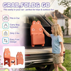 Red Kids Folding Chair Easy to Store, Suitable for Ages 3+ | This foldable chair helps correct poor sitting posture. Stylish, sturdy and easy to store. Applicable to any occasion.