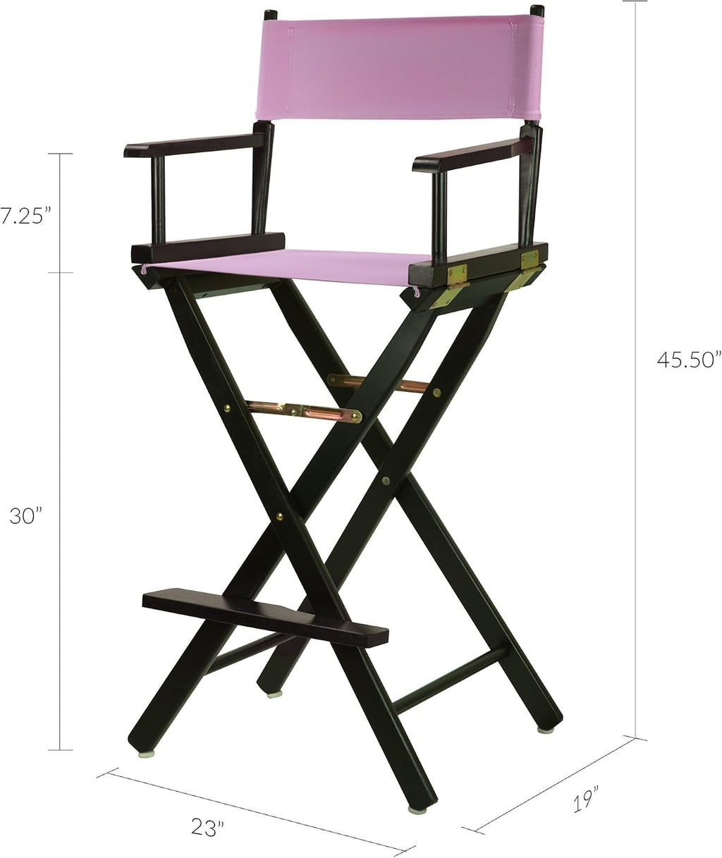 Casual Home 230-02/021-22 Director Chair 30" - Bar Height BlackFrame/Pink Canvas