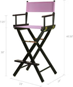 Casual Home 230-02/021-22 Director Chair 30" - Bar Height BlackFrame/Pink Canvas