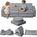 15pcs Unique Modular Kids Play Couch - Convertible Foldable Toddler Sofa Bed with Removable Crystal Velvet Cover, Safe Couches Kids Furniture for Playroom & Bedroom, for Boys and Girls