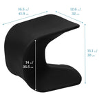 ECR4Kids Wave Seat Perch Stool, 14in - 15.1in Seat Height, Flexible Seating, Black, 2-Pack