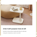 Guyii Modern Side Table, Cream White C-Shaped Sofa Table, Space-Saving End Table for Living Room, Bedroom, Sofa, Office, Easy Assembly