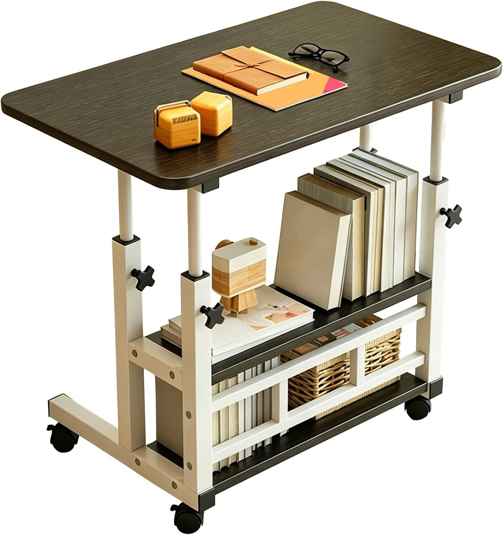 Adjustable Height Multi-Functional Garden Workbench, Heavy Duty Carbon Steel, 3-Tier Storage, 4 Lockable Casters, Mobile for Home, Office, Dorm & Garden