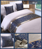 Twelve Blue Floral King Bed Scarf Bed Runner Bedding Scarves Bed Cover for Home Hotel Guesthouse 19.7x95.4in