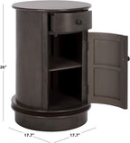 SAFAVIEH Furniture - Tabitha 1-Drawer Accent Table - Black - Solid Wood - Farmhouse Storage Design - Ideal for Living Room, Entryway, Home Office, 17.7"W x 17.7"D x 26"H - Fully Assembled (AMH5712H)