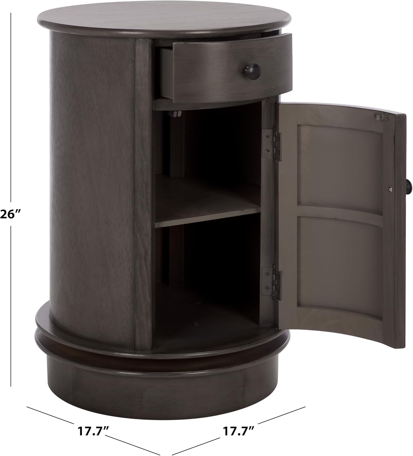 SAFAVIEH Furniture - Tabitha 1-Drawer Accent Table - Black - Solid Wood - Farmhouse Storage Design - Ideal for Living Room, Entryway, Home Office, 17.7"W x 17.7"D x 26"H - Fully Assembled (AMH5712H)