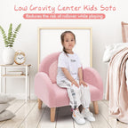 INFANS Kids Sofa, Toddler Armchair with Solid Wooden Frame Anti-Tipping Design Plush Fabric, Upholstered Children Chair for Kindergarten Playroom Preschool, Gift for Boys Girls, Toddler Couch