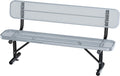 Heavy Duty Park Bench for Outside, Metal Park Bench with Back Portable Frame, Outdoor Steel Mesh Garden Bench with Backrest for Garden, Lawn, Patio, Porch, Park, Yard (Grey, 6FT/73INCH)