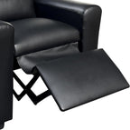 23" Black PU Leather Recliner Chair with Cupholder