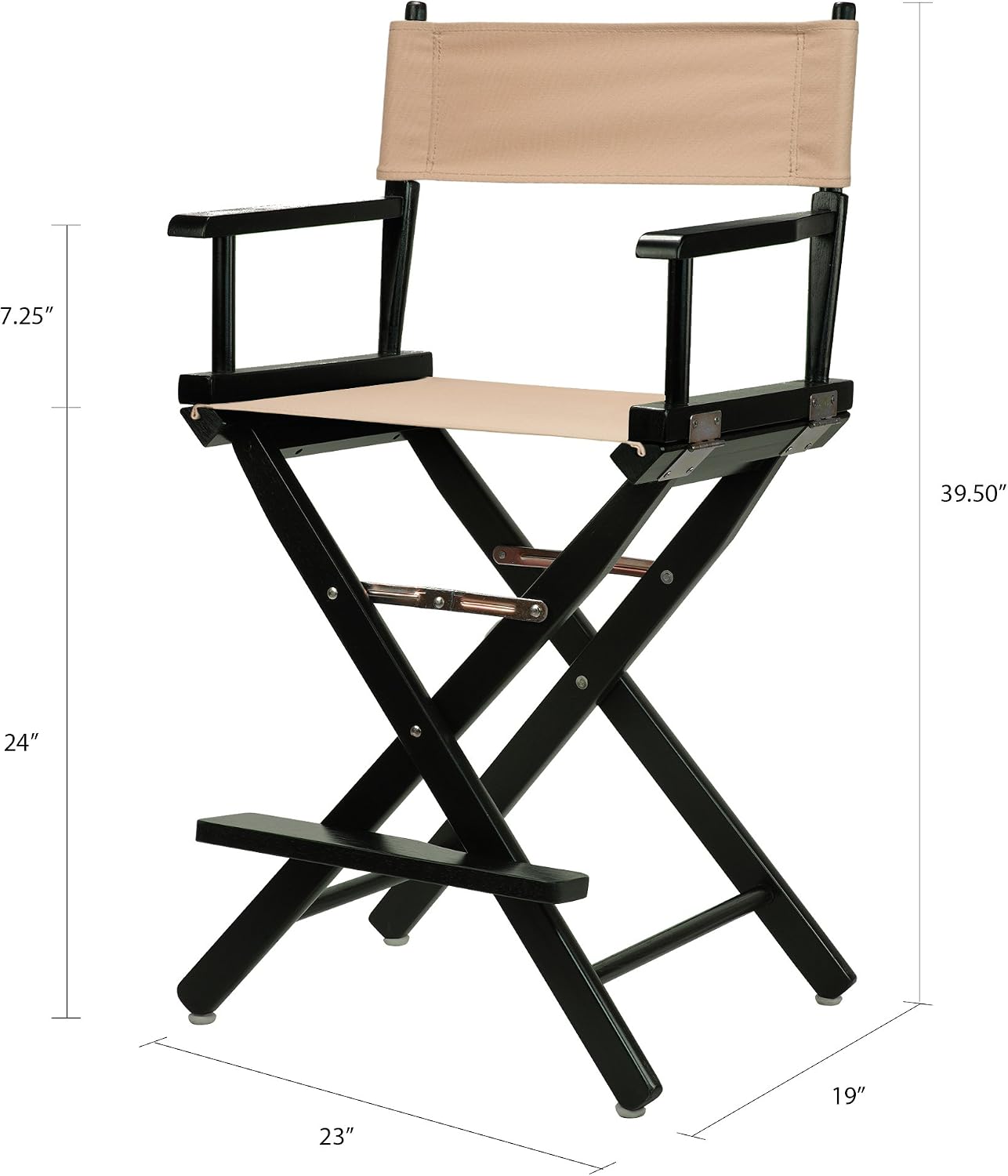 Casual Home 24" Director's Chair Black Frame-with Tan Canvas, Counter Height