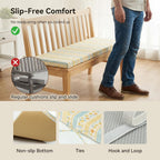 ROFIELTY Custom Bench Cushion, Made-to-Measure Bench Seat Cushion with High Resilience Sponge, Removable Cover, Anti-Slip Design, 100+ Colors for Indoor Bench, Window Seat, Patio