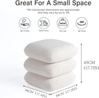 Get Set Style 360° Swivel Linen Ottoman, Modern Upholstered Foot Stool, Multifunctional Vanity Chair Accent Stool for Small Space, Living Room, Bedroom, Entryway, Warm Ivory