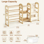 Toy Storage Organizer with 3 Shelves and 12 Bins, 2-Tier Bookshelf/Bookcase with Storage Box, Kids Bin Shelf, Toys Box for Bedroom, Playroom, Organization Room Decor, White