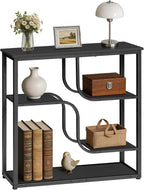 HOOBRO 29.5" Console Table, 5-Tier Narrow Entryway Table, Behind Couch Table with Storage Shelves, Sofa Table for Hallway, Living Rooms, Entryway, Black BB69XG01