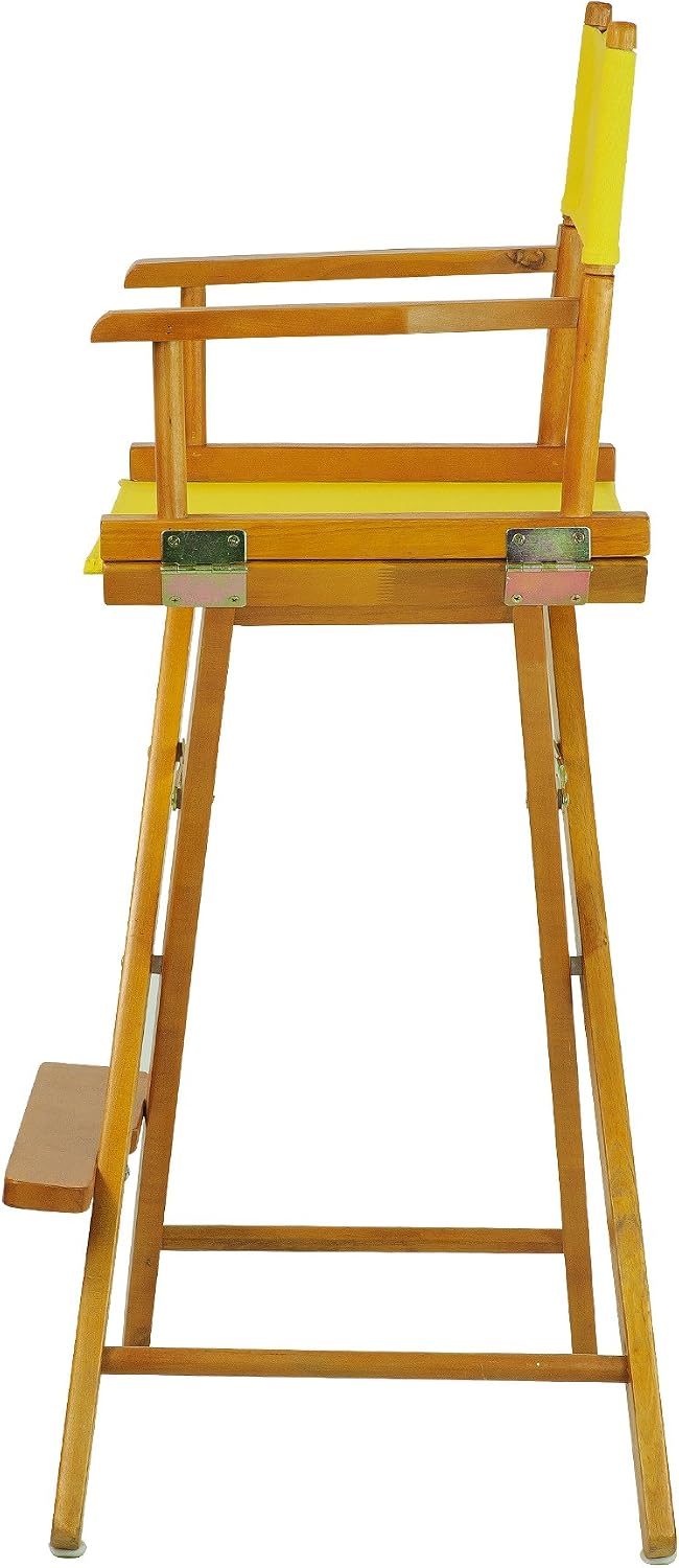Casual Home 30" Director's Chair Honey Oak Frame-with Yellow Canvas, Bar Height