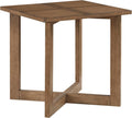 Penau Square End Table, Contemporary Wooden Side Table with Mixed Maple and Walnut Veneer Top, Cross-Patterned Tabletop, Sturdy Engineered Wood Frame, 24 x 24 x 24 Inchs, Brown Finish