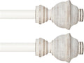 Deco Window Adjustable Curtain Rod for Windows 18 to 44 Inch Extendable Heavy Duty 3/4 Inch Iron Drapery Pole with Cambria Finials Wall Mounted French Door Farmhouse Curtain Rods (Pack of 2, White)