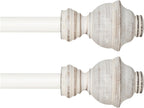 Deco Window Adjustable Curtain Rod for Windows 18 to 44 Inch Extendable Heavy Duty 3/4 Inch Iron Drapery Pole with Cambria Finials Wall Mounted French Door Farmhouse Curtain Rods (Pack of 2, White)
