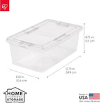 IRIS USA 12-Pack Plastic Storage Bins with Lids, 7 Quart Stackable Clear Organizing Containers, Durable BPA-Free Latching Boxes for Home, Office, Garage & Closet Organization, Medium Size, Clear