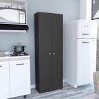 Multistorage Pantry Cabinet,Five Shelves,Double Door Cabinet for Kitchen,Laundry,Living Room,Bedroom-Black,23.6 * 11.8 * 11.8