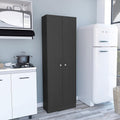 Modern Kitchen Pantry, Black Storage Cabinet with 5 Shelves & Double Door, Easy to Maintain, for Dining Room