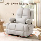 MAMAZING Lullapod Oversized Power Nursery Recliner Chair, Triple Motor Glider Rocker with Adjustable Armrests, 270° Swivel Rocking Chair Nursery with Dual Charging Port and Storage