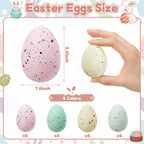 KJX 24 Pcs Plastic Speckled Easter Eggs, 2.4in 4 Colors Faux Pastel Speckled Eggs Bowl Vase Filler, Decorative Easter Eggs for Home Tables Centerpieces DIY Craft Spring Decor (Pastel)