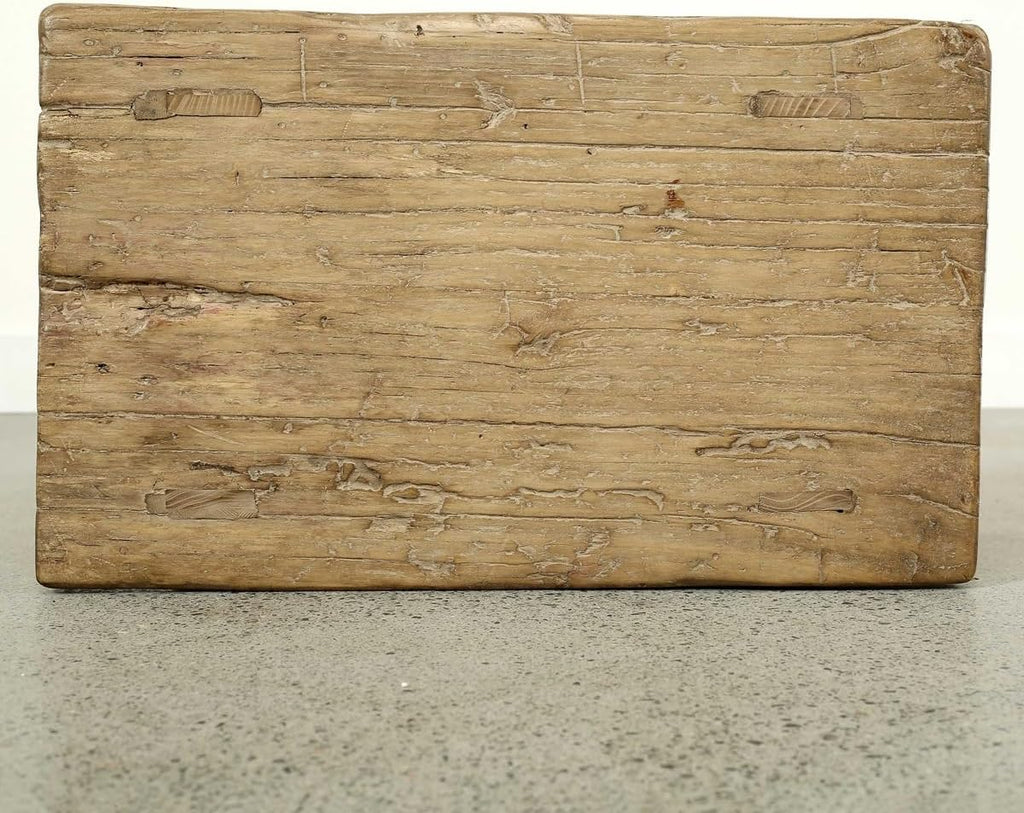 Artissance Approx. 22-26" Wide 14-16" Deep Vintage Accent Table with Unique Top Weathered Natural