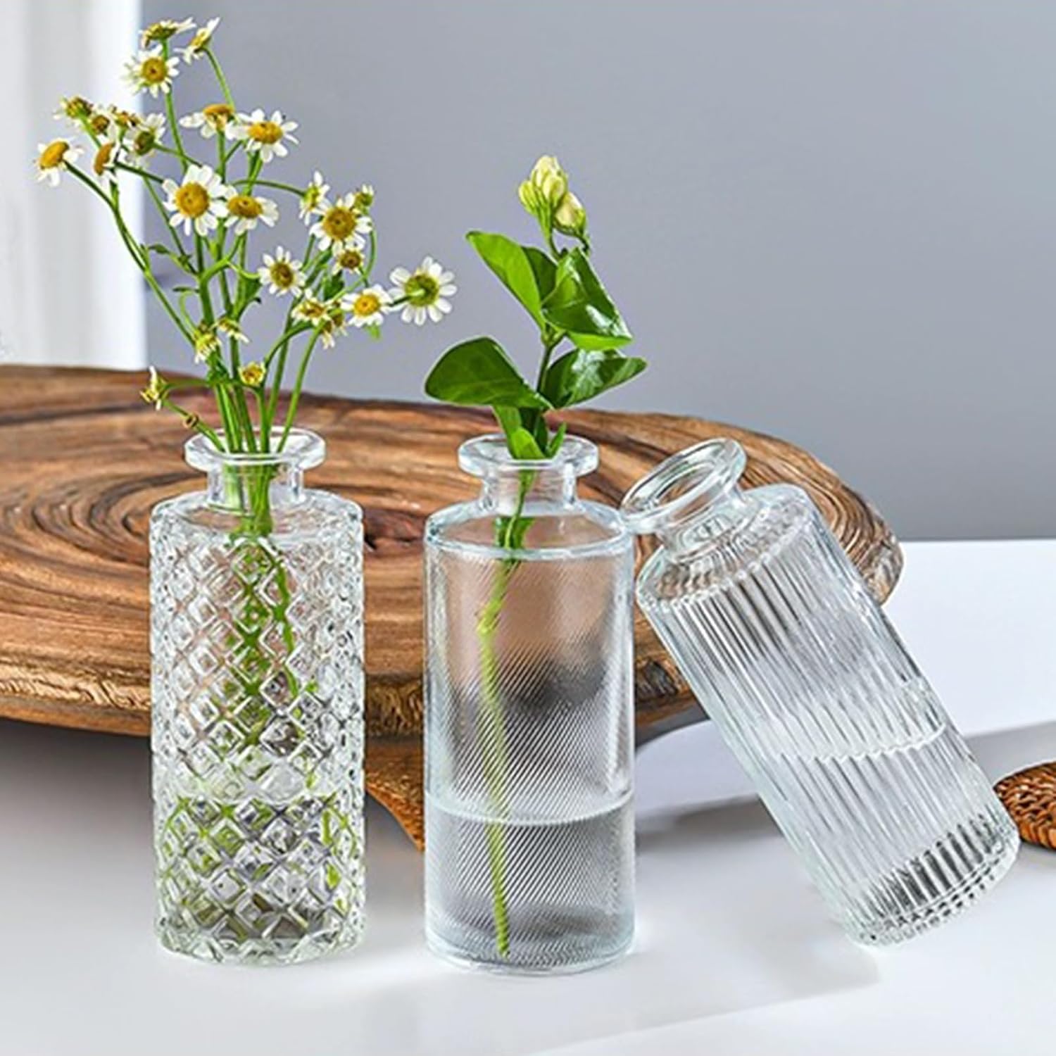 Glass Bud Vase Set of 32 pcs,Bud Vases in Bulk,Small Vases for Centerpieces, Mini Flower Vase Bulk for Rustic Wedding Home Table Decorations
