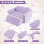 INFANS Mondular Kids Play Couch, 8PCS Toddler Sectional Sofa Building Fort for Bedroom Playroom, Imaginative Convertible Floor Cushion, Foam Set for Boys Girls