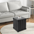 Side Table, Multifunctional Container Cabinet Style Side Table, Shipping Container Design Lockable Storage Cabinet, for Bedroom Living Room Office (Black)