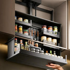 18" Touch Switch Motorized Cabinet Organizer, Electric Pull Down Shelf for Upper Cabinets, Anti-Collision Spice Rack,Smart Kitchen and Pantry Organization 18" Width Cabinet