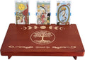 Altar Table, Tarot Card Holder, Meditation Table, Small Altar Table, Wooden Witch Altar, Wiccan Alter Table, Buddhist Shrine, Engraved Moon Phase and The Tree of Life on Table Top, 12 × 8 inches