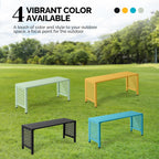 VINGLI 40in Outdoor Metal Bench, All-Weathe Backless Patio Bench with Slatted Seat＆Floral Side Panels, Rust-Resistant Garden Bench, Weatherproof Outdoor Seating for Porch Entryway Backyard (Black)