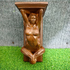 Wood Corner Designer Carving Wall Shelf Handmade Mermaid Wall Shelf Bracket Carved Wood Nautical Decor Coastal Beach House Accent