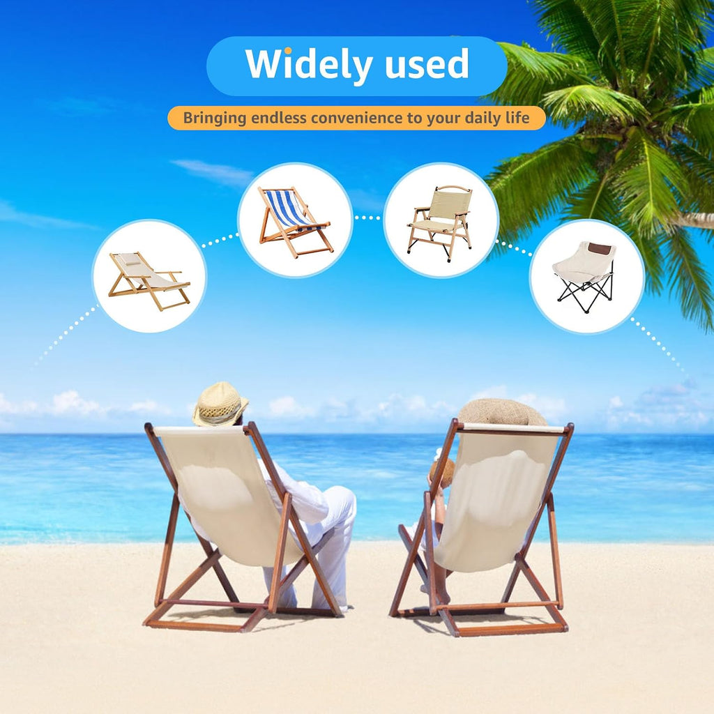 Deck Chair Sling Replacement, 45×16.9" Patio Sling Lounge Chairs Canvas, Folding Lounge Repair Cloth DIY Replacement Kits for Sunbathing Garden Courtyard Beach Relaxation (No Pillow)