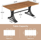 Tribesigns 63-Inch Rectangular Dining Table for 4 to 6, Modern Kitchen Table with Stylish Metal Trestle Legs, Large Dinner Table for Dining Room, Chair Not Included (Rustic Brown and Black)