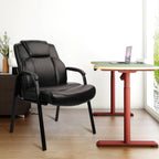 CLATINA Big & Tall 500 lb. Guest Chair, Leather Reception Chairs with Padded Arm Rest for Waiting Room Office Home and Meeting Conference-Black, 8 Pack