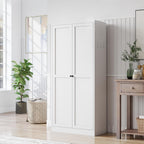 61" White Metal Kitchen Pantry Cabinet Adjustable Storage with 4 Shelves (110lb Capacity), Heavy Duty Freestanding Pantry Organizer for Kitchen, Pantry, Living Room