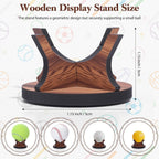 Sumind 3 Pcs Walnut Small Ball Stand Holder Sport Ball Display Rack Baseball Display Stand with 3 Pieces Non-slip Rubber Pads for Baseball Golf Softball Tennis Spheres, Wood